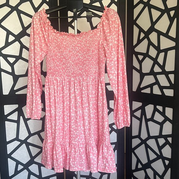 Anrabess pink flower print cotton stretch dress. Size L NWT - Picture 2 of 4